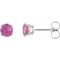14K White Gold 4 mm Pink Tourmaline Stud Earrings for Women with
Friction Post