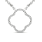 10K White Gold Diamond Clover Pendant Rope Chain Necklace for Women
18inch (1/10ct/ I2,H-I)