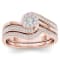 10K Rose Gold .50ctw Diamond Swirl Bridal Engagement Ring Band Set (
I2-Clarity-H-I-Color )
