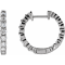 14K White Gold 2.0ctw Round Cut Natural Diamond Inside-Outside Hinged 20
mm Hoop Earrings