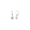 14k White Gold Aquamarine and .02 CTW Diamond Dangle Earrings for Women