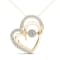 10k Yellow Gold Diamond Double Heart Pendant With 18 Inch Chain (H-I
Color, I2 Clarity)(0.15 ctw)