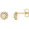 14K Yellow Gold 5/8 CTW Round Natural Diamond Halo-Style Stud Earrings
with Frication Back for Women