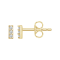 14K Yellow Gold 0.05ctw Round Cut Natural Diamond Bar Earrings with
Frication Back