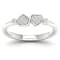 10K White Gold .05ctw Round Diamond Double Heart Love Ring (0.05 cttw,
Color H-I, Clarity I2)