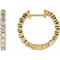 14K Yellow Gold 2.0ctw Round Cut Natural Diamond Inside-Outside Hinged
20 mm Hoop Earrings