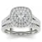14K White Gold 3/4ctw Round Diamond Halo Engagement Ring (Color H-I,
Clarity I2)