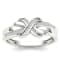 10k White Gold Round Cut H-I, I2 Natural Diamond Crossover Ring Women 0.08ctw
