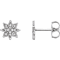 14K White Gold 0.08ctw Round Cut Natural Diamond Star Stud Earrings with
Friction Back