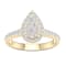 10K Yellow Gold .75ctw Round Diamond Pear Shape Halo Engagement Ring
(Color H-I, Clarity I2)