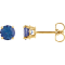 14K Yellow Gold 4 mm London Blue Topaz Stud Earrings for Women with
Friction Post