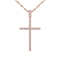 10K Rose Gold Diamond Cross Pendant Rope Chain Necklace for Women 18inch
(1/6Ct/ I2,H-I)