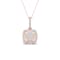 10K Rose Gold Diamond Cluster Pendant Rope Chain Necklace for Women
18inch (1/4Ct / I2,H-I)