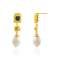 Multi Stone Drop Earrings (Water Resistance Premium Plating)