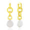 Baroque Pearl Disc Earring (Gold Vermeil)