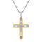 0.10CTW Stainless Steel with Yellow IP Cross