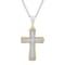 3/8CTW  Diamond Stainless Steel Yellow Ion Plated Cross Pendant