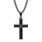 0.05CTW Black IP Stainless Steel Cross