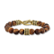 Stainless Steel Yellow Ion Plated Tiger Eye Bead Bracelet