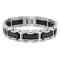 1CTW Black Diamond Two-Tone Stainless Steel Link Bracelet