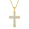 1/2CTW Diamond Stainless Steel Yellow Ion Plated Cross Pendant