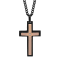 Diamond Accent Two-Tone Stainless Steel Cross Pendant