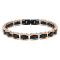 Stainless Steel Black & Rose Ion Plated Link Bracelet