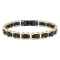 Stainless Steel Black & Yellow Ion Plated Link Bracelet