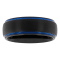 Black and Blue Tungsten 8MM Step Edge Band