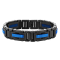 Stainless Steel Black & Blue Ion Plated Rivets Link Bracelet