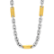 Stainless Steel Yellow Ion Plated Tag Chain Necklace