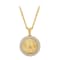 White Diamond Stainless Steel Yellow IP Prayer Hands Medallion With
Chain .25ctw