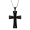 1/4CTW Diamond Stainless Steel Black Ion Plated Cross Pendant