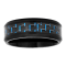 Stainless Steel Black Ion Plated Blue/Black Carbon Fiber Center Band