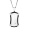 Diamond Accent Two-Tone Stainless Steel Dog Tag Pendant