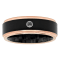 0.05CT Black Diamond Black and Rose IP Stainless Steel Carbon Fiber Band