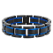 Men's Stainless Steel Black and Blue Bracelet