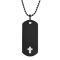 1/20CTW Diamond Stainless Steel with Black Finish Dog Tag Pendant