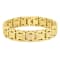 1/10CTW Diamond Stainless Steel Yellow Ion Plated Link Bracelet