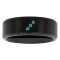 1/20CTW Blue Diamond Black Stainless Steel 8MM Beveled Edge Band