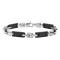 Stainless Steel Black & White Ion Plated Tag Bracelet