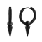 Stainless Steel Spike Dangle Huggie Hoop Earrings in Black