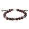 Red Tiger Eye and Stainless Steel Bolo Bracelet