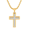 0.20CTW Yellow IP Stainless Steel Cross