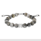 Grey Tiger Eye Bead & Stainless Steel Bolo Bracelet