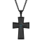 1/20CTW Blue Diamond Stainless Steel Black IP Cross With Chain