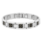 Stainless Steel & Tungsten Zigzag Carbon Fiber Link Bracelet
