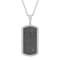 Diamond Accent Stainless Steel Textured Dog Tag Pendant