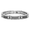 Stainless Steel Satin Carbon Fiber & Cable Bracelet