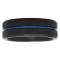 Tungsten Comfort™ Tungsten 8MM Black with Blue Ion Plated Grooved Band